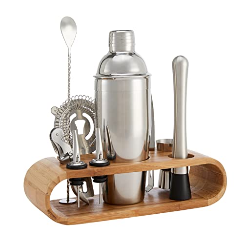 Amazon Basics Barbesteck-Set, Edelstahl, mit Ständer aus Bambus, 10 Stück Amazon Basics Barbesteck-Set, Edelstahl, mit Ständer aus Bambus, 10 Stück von Amazon Basics
