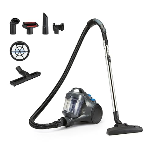 Amazon Basics Bodenstaubsauger ohne Beutel 1.3L Kompakt Leichtgewicht mit 3-Fach-Aktionsdüse, HEPA-Filter, 850W, für Teppich und Hartböden, Grau von Amazon Basics