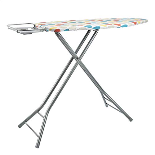 Amazon Basics Bügelbrett mit H-förmiger Bügeleisen-Ablage, groß, 122 x 43 cm, grau, Gepunktet von Amazon Basics
