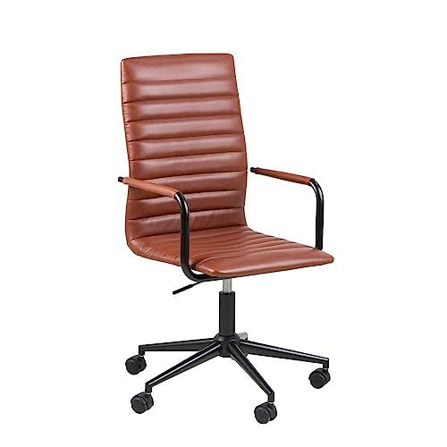 Amazon Basics Bürostuhl aus Kunstleder (Polyurethan), 58 x 45 x 103 cm, Braun von Amazon Basics