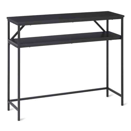 Amazon Basics - Console Table, HallwayTable with Storage Shelf, Steel Frame, Wooden Black von Amazon Basics