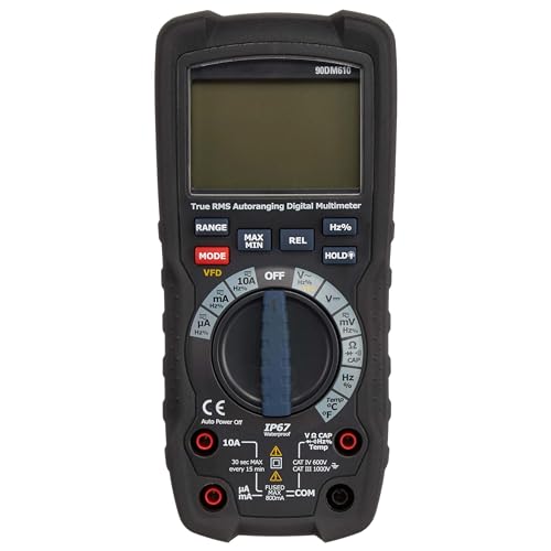 Amazon Basics Digitalmultimeter, Anzeige 6000, IP67, True RMS, CAT IV 600 V, Schwarz (Früher Marke AmazonCommercial) von Amazon Basics
