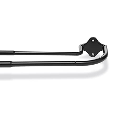 Amazon Basics Doppel-Gardinenstange mit gebogener Stange für den Innenbereich, ausziehbar, 71 bis 122 cm, Schwarz von Amazon Basics