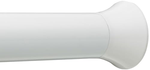 Amazon Basics Verstellbare Duschvorhang-Spannstange, 137 bis 229 cm, Weiß von Amazon Basics