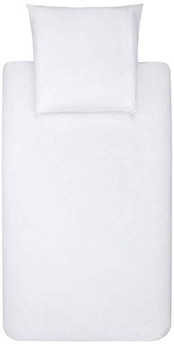 Amazon Basics Mikrofaser-Bettwäsche-Set, Hellweiß, Einfarbig, 140 cm x 200 cm / 65 cm x 65 cm x 1 von Amazon Basics