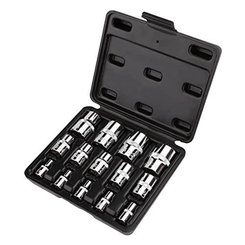 Amazon Basics 14-teiliges externes Torx-Steckschlüsselset, E4—E24, 1/4-Zoll-, 3/8-Zoll-, 1/2-Zoll-Antrieb, mit Aufbewahrungskoffer von Amazon Basics
