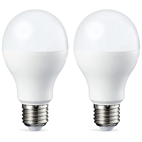 Amazon Basics E27 LED Lampe, 10.5W (ersetzt 75W), weiß, dimmbar, 2 Stück (1er Pack) von Amazon Basics