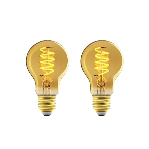 Amazon Basics E27 Vintage-LED-Lampe, A60, 4 W (entspricht 25 W), Gold, 2er-Pack von Amazon Basics