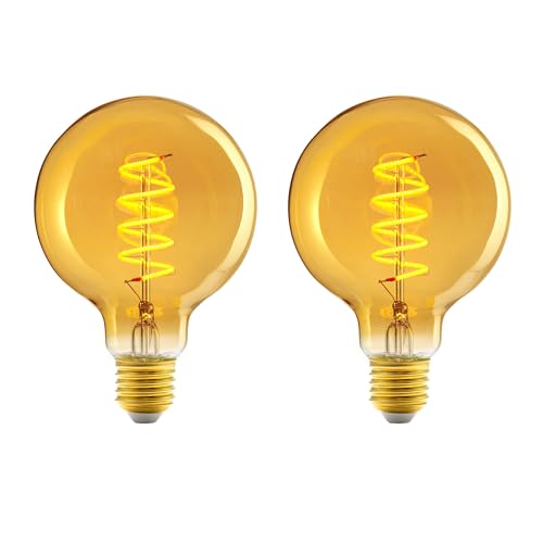 Amazon Basics E27 Vintage-LED-Lampe, G93, 4 W (entspricht 25 W), warmeweiß , 2er-Pack von Amazon Basics
