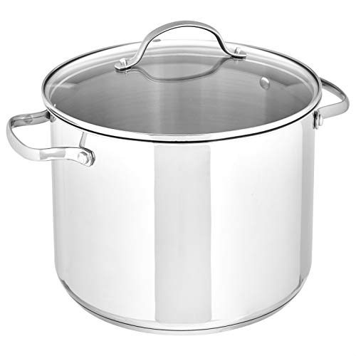Amazon Basics Edelstahl-Suppentopf mit Deckel, 7.6 l, silberfarben von Amazon Basics