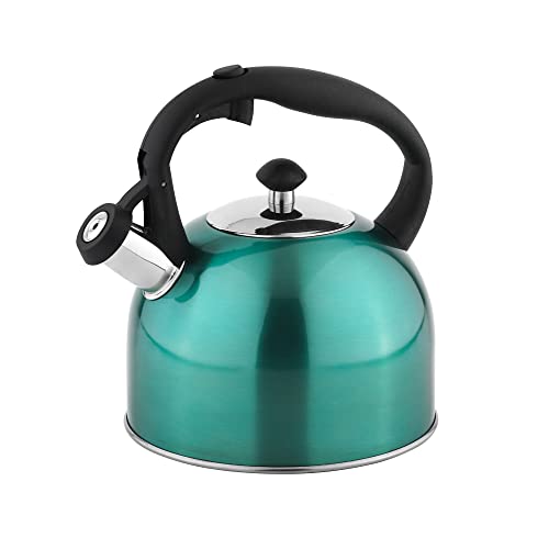 Amazon Basics Edelstahl-Teekessel, 2,3 l, blaugrün von Amazon Basics