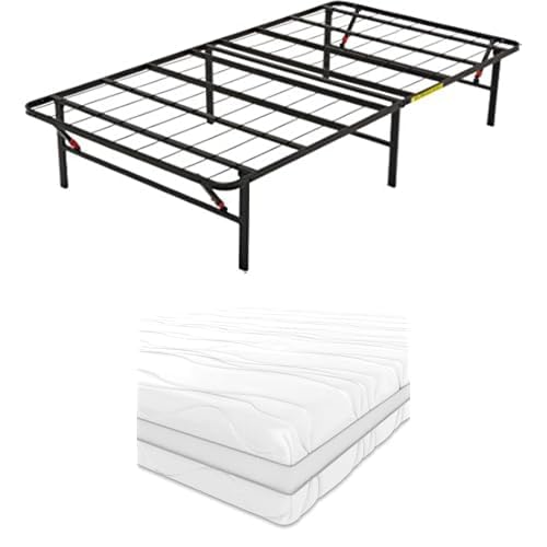 Amazon Basics Einzel Bettgestell Memoryschaum Matratze mit 7 Zonen, Mittel Fest (H3) Bundlen, 90 x 200 cm von Amazon Basics