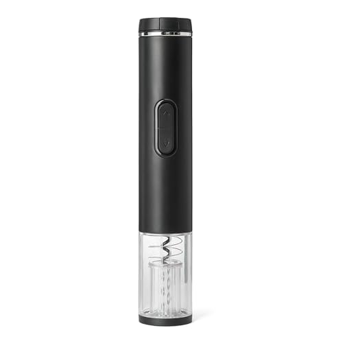 Amazon Basics – Elektrischer Weinöffner mit Folienschneider, kabellos, batteriebetrieben, schwarz, 54 x 48 x 270 mm (L x B x H) von Amazon Basics