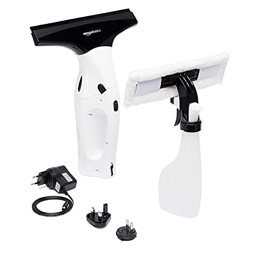 Amazon Basics Fensterstaubsauger-Set mit wiederaufladbarer Lithiumbatterie, für Fenster, Fliesen, Spiegel und Duschschwände, EU-/UK-/US-/JP-Stecker enthalten, 2 stück von Amazon Basics