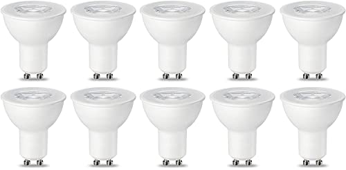 Amazon Basics GU10 LED Lampe, Spot, 5.5W (ersetzt 50W), warmweiß, dimmbar- 10Stück (1er Pack) von Amazon Basics