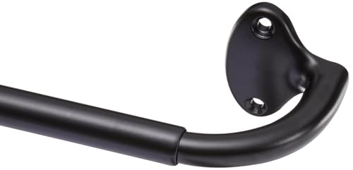 Amazon Basics Gardinenstange mit gebogener Stange für den Innenbereich, ausziehbar, 71 bis 122 cm, Schwarz von Amazon Basics