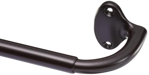 Amazon Basics Gardinenstange mit gebogener Stange für den Innenbereich, ausziehbar, 71 bis 122 cm, Bronze von Amazon Basics