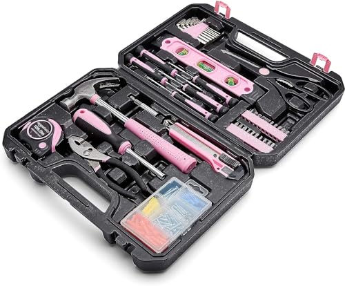 Amazon Basics Haushaltswerkzeugset mit Werkzeugkoffer, 142-teilig, Pink, 34 x 23,5 x 7,5 cm Amazon Basics Haushaltswerkzeugset mit Werkzeugkoffer, 142-teilig, Pink, 34 x 23,5 x 7,5 cm von Amazon Basics