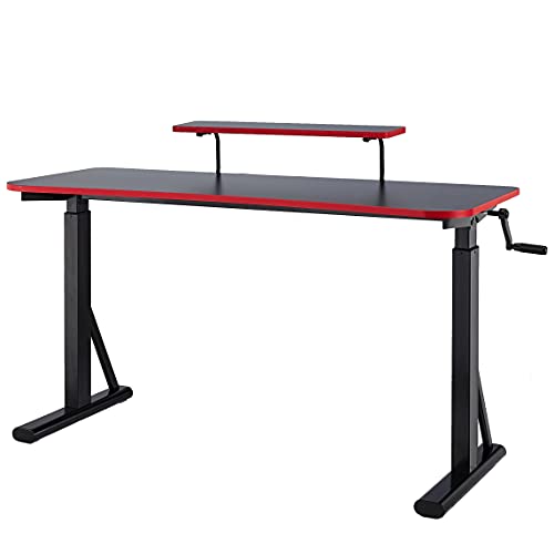 Amazon Basics Rechteckig Höhenverstellbarer Gaming-computertisch mit erhöhter Monitorablage, 63.5 D x 140 W X 127 H cm, Rot Amazon Basics Rechteckig Höhenverstellbarer Gaming-computertisch mit erhöhter Monitorablage, 63.5 D x 140 W X 127 H cm, Rot von Amazon Basics