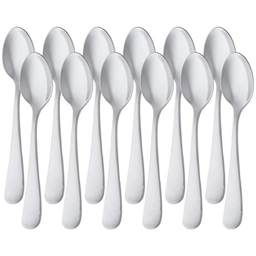 Amazon Basics Kaffeelöffel aus Edelstahl mit rundem Rand, 13,3 cm, 12er-Pack von Amazon Basics