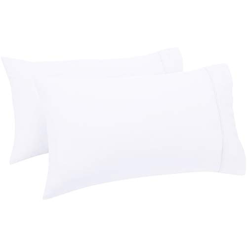 Amazon Basics Kissenbezug mit Fadenzahl 400, aus Baumwollsatin, 50 x 80 cm, 2 Stück, Weiß Amazon Basics Kissenbezug mit Fadenzahl 400, aus Baumwollsatin, 50 x 80 cm, 2 Stück, Weiß von Amazon Basics