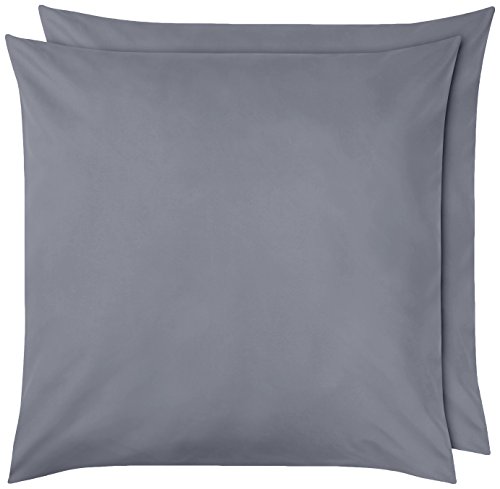 Amazon Basics Kissenbezug, Mikrofaser Dunkelgrau, 80x80 cm (2er-Pack) von Amazon Basics