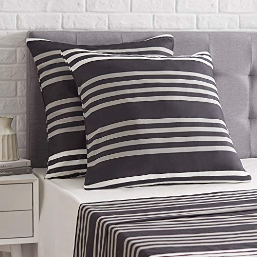 Amazon Basics Kissenbezug, Satin, 2 Stück, Multi-Streifen, 65 x 65 cm x 2 von Amazon Basics