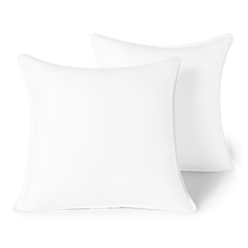 Amazon Basics Kissenfüllung, Hypoallergene Mikrofaser Waschbare Innenkissen Sofakissen Dekokissen, 45 x 45 cm, Weiß von Amazon Basics