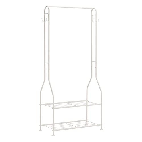 Amazon Basics Kleiderschrank mit zwei Regalfächern, weiß, 75 x 36.5 x 150 cm (L x B x H) von Amazon Basics