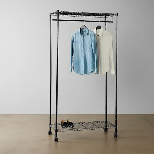 Amazon Basics Kleiderständer mit oberen und unteren Fächern, Schwarz, 91 x 45.6 x 180.2 cm Amazon Basics Kleiderständer mit oberen und unteren Fächern, Schwarz, 91 x 45.6 x 180.2 cm von Amazon Basics