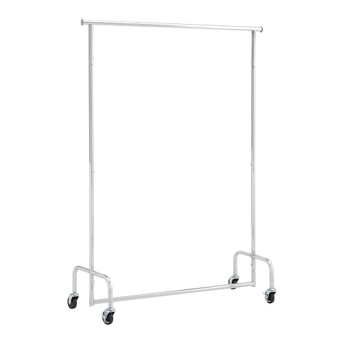 Amazon Basics – Kleiderstange mit Rollen, Chrom, 110-150 x 45 x 160 cm von Amazon Basics