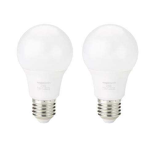 Amazon Basics LED-Leuchtmittel mit E27 Edisongewinde, 8 W (entspricht 60 W), Warmweiß, Nicht Dimmbar (2 Stück) von Amazon Basics