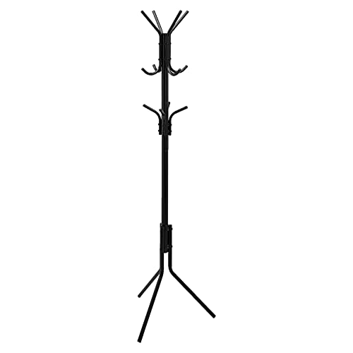 Amazon Basics Mantel-und Kleiderständer aus Metall, 49.5 x 49.5 x 169 cm (L x W x H), Schwarz von Amazon Basics