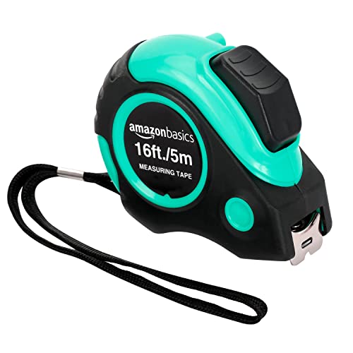Amazon Basics Maßband, 4,88 m (16 Fuß), Türkis von Amazon Basics