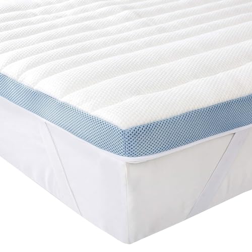 Amazon Basics Memoryschaum Matratzenauflage mit Bändern, 160 x 190 cm, 5 cm Höhe, weiß von Amazon Basics