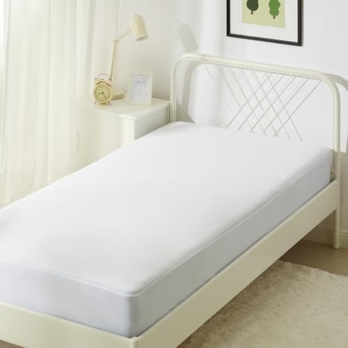 Amazon Basics Matratzenschoner - 45 cm Tiefe wasserdichte Geräuschlose Waschbare Matratzenauflage, 90 x 200 cm, Weiß Amazon Basics Matratzenschoner - 45 cm Tiefe wasserdichte Geräuschlose Waschbare Matratzenauflage, 90 x 200 cm, Weiß von Amazon Basics