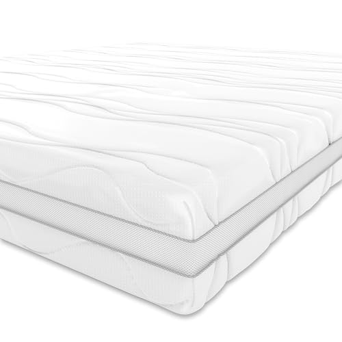 Amazon Basics Memoryschaum Matratze mit 7 Zonen, Mittel Fest (H3), 140 x 200 x 20 cm, Weiß von Amazon Basics