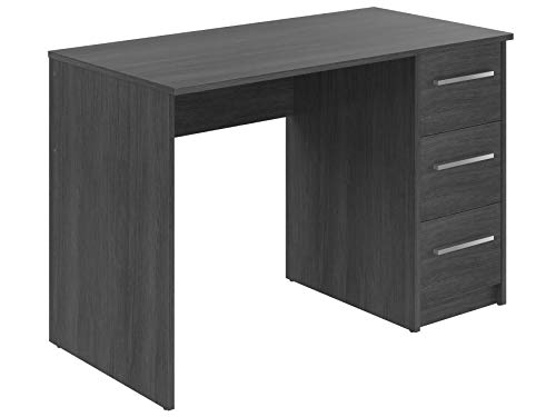 Amazon Basics Moderner Home-Office-Schreibtisch, Computertisch mit 3 Schubladen, einfacher Aufbau, 56 x 110 x 73,5 cm, dunkelgrau von Amazon Basics