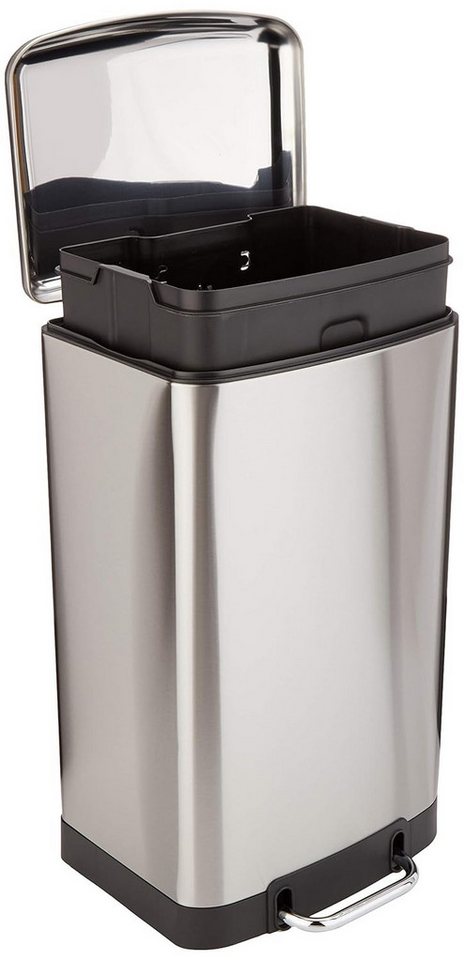 Amazon Basics Mülleimer AmazonBasics, Mülleimer Soft-Close-Funktion, Stahlstangenpedal, 40 l, Pedal Soft close Funktion von Amazon Basics