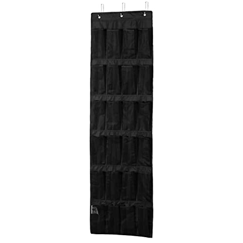 Amazon Basics Organizer für die Tür mit 24 Fächern, Schwarz, 47 x 6.3 x 165 cm von Amazon Basics