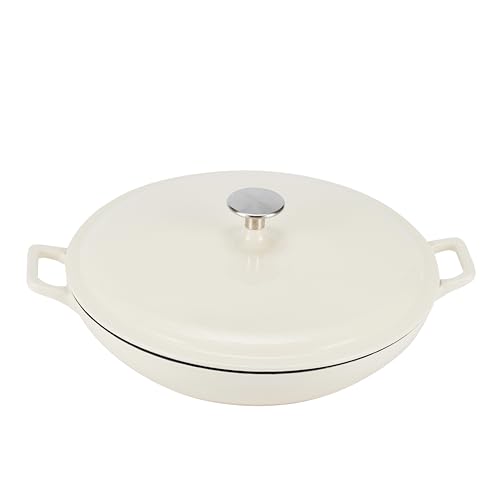 Amazon Basics Oval Schmorpfanne aus emailliertem Gusseisen, mit Deckel, 3,1 L, Weiß Amazon Basics Oval Schmorpfanne aus emailliertem Gusseisen, mit Deckel, 3,1 L, Weiß von Amazon Basics