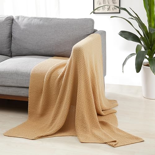 Amazon Basics Raumdekor-Überwurfdecke Kuscheldecke, 127 x 152 cm, Sand von Amazon Basics