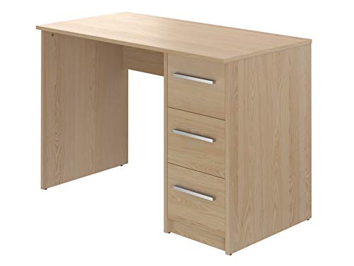 Amazon Basics Rechteckig Idro moderner Schreibtisch, Computertisch mit 3 Schubladen, 56 x 110 x 73,5, Buche Optik (Früher Movian) von Amazon Basics