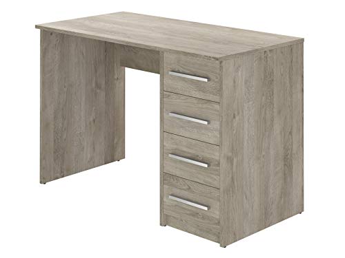 Amazon Basics Moderner Home-Office-Schreibtisch, Computertisch mit 4 Schubladen, einfacher Aufbau, 56 x 110 x 73 cm, Eiche von Amazon Basics