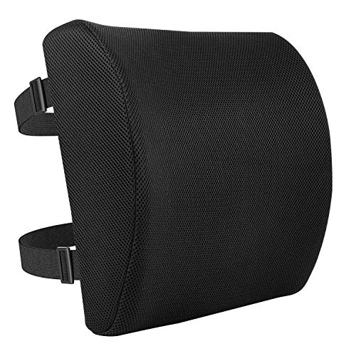 Amazon Basics Rechteckig Rückenstützkissen mit Memoryschaum, Schwarz, 32.9 cm x 32 cm x 10 cm von Amazon Basics