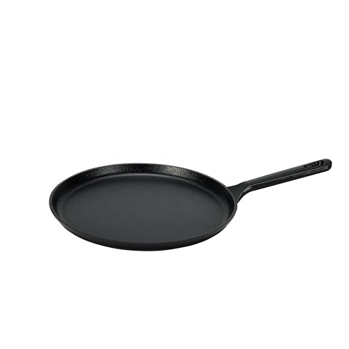 Amazon Basics - Runde Pfanne aus bereits eingebranntem Gusseisen, 26,7 cm Durchmesser, Schwarz von Amazon Basics