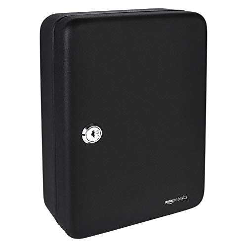 Amazon Basics Schlüsselkasten für 48 Schlüssel, Stahl, abschließbar, Schwarz, 19.99 D x 17.78 W x 24.89 H cm von Amazon Basics