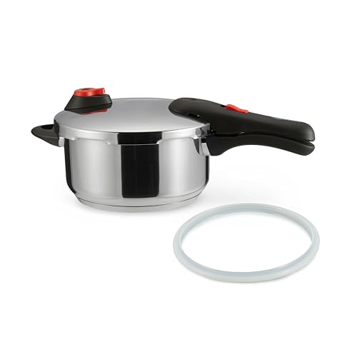 Amazon Basics Schnellkochtopf aus Edelstahl, induktionsgeeignet, 4 liter von Amazon Basics