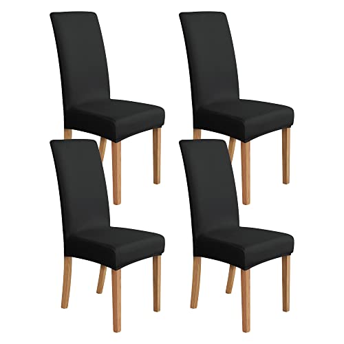 Amazon Basics Schonbezug für Esszimmerstühle, dehnbar, Schwarz, 4 Stück von Amazon Basics