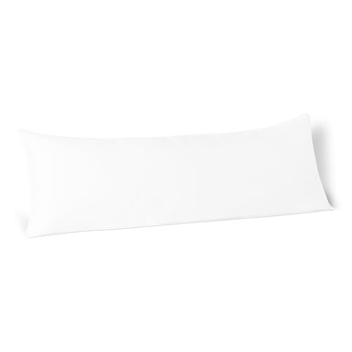 Amazon Basics Seitenschläferkissen Hypoallergenes Mikrofaser Ganzkörperkissen für Schwangerschaft, Rücken- & Nackenstütze, 50 x 135 cm, Weiß von Amazon Basics